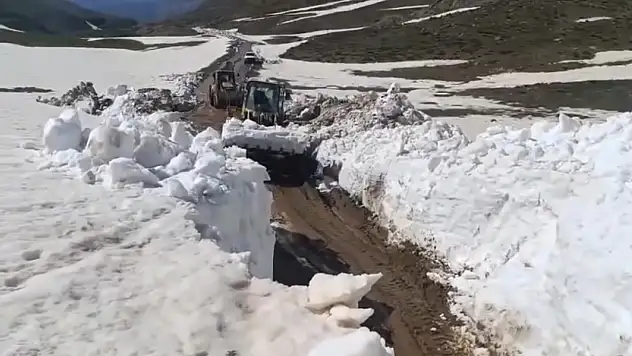 Siirt Pervari'de köy grup yoluna çığ düştü
