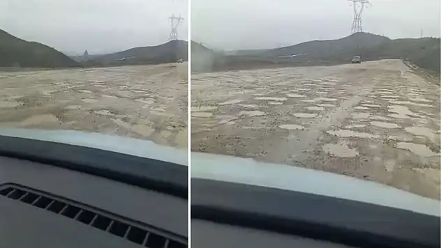 Siirt-Pervari yolunda oluşan çukurlara sürücüler tepki gösteriyor