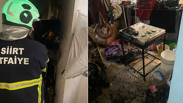 Siirt'te Apartman Dairesinde Çıkan Yangın İtfaiye Ekipleri Tarafından Söndürüldü