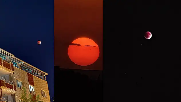 Siirt'te Ay Tutulması Büyüledi: Gökyüzü Kızıl Renklere Büründü