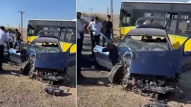 Siirt'te belediye otobüsü ile otomobil çarpıştı: 1 yaralı