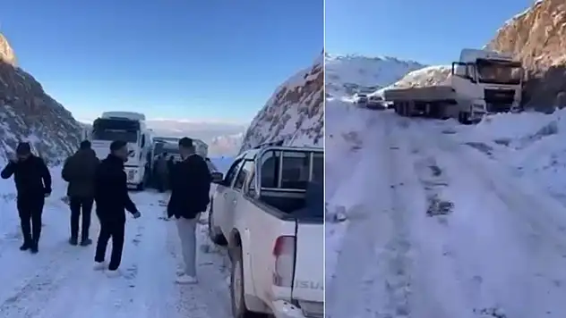 Siirt'te buzlanma etkili oldu: Kalender Dağı'nda araçlar yolda kaldı