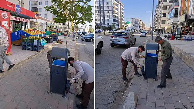 Siirt'te İhtiyaç Duyulan Noktalara Yeni Çöp Kovaları Takıldı