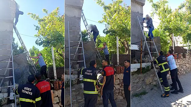 Siirt'te Kadın Kocasına Bıçak Çekti, Kocası Çatıya Sığındı
