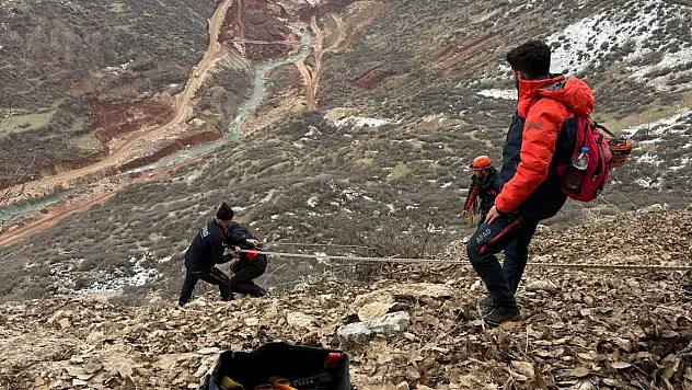 Siirt'te kayalıklarda mahsur kalan keçilerini kurtarmak isteyen çobanda mahsur kaldı! AFAD ekipleri çobanı ve keçileri kurtardı