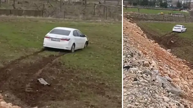 Siirt'te kontrolden çıkan otomobil tarlaya girdi