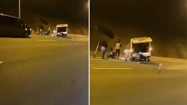 Siirt'te kontrolden çıkan transit orta refüje çıktı