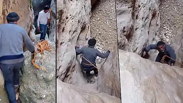 Siirt'te köylülerden heyecan dolu kurtarma operasyonu! 10 gündür kanyonda mahsurlardı...