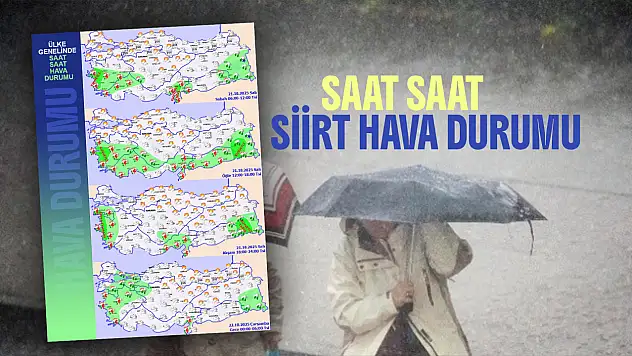 Siirt'te Kuvvetli Yağış Uyarısı: Meteoroloji Dikkatli Olunması Gerektiğini Bildirdi - Siirt'te Saat Saat Hava Durumu | 21 Ekim Salı 2025