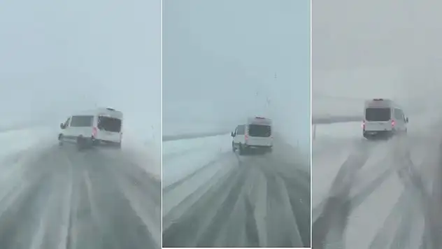 Siirt'te minibüsün kıl payı atlattığı kaza kamerada
