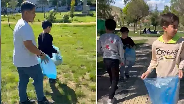 Siirt'te öğrencilerden örnek temizlik etkinliği