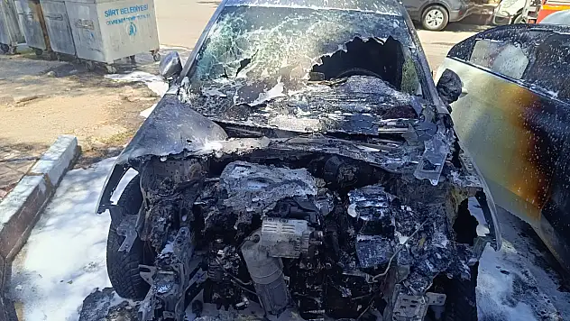 Siirt'te Park Halindeki Araç Alev Aldı, Diğer Araçlara Sıçrayan Yangında 2 Araç Kullanılamaz Hale Geldi