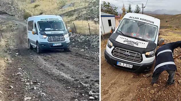 Siirt'te Taşımalı Eğitime Çamur Engeli: 15 Öğrenci Yolda Mahsur Kaldı