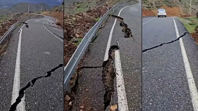 Siirt'te yol çöktü