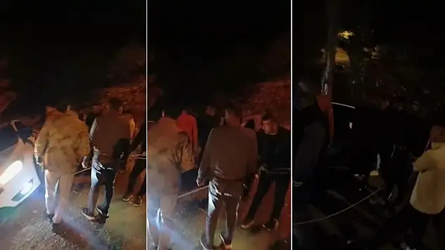 Siirt'te Yoldan Çıkan Araç Köylülerin Yardımıyla Kurtarıldı