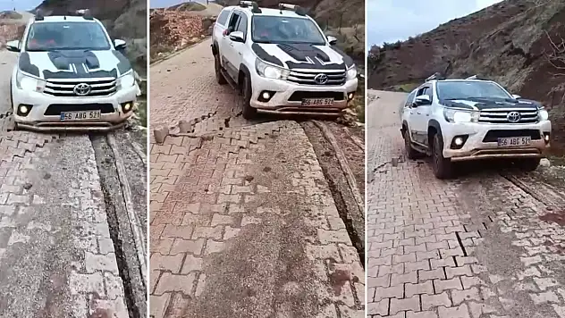 Siirt Tillo'da Sağanak Nedeniyle Yol Çöktü
