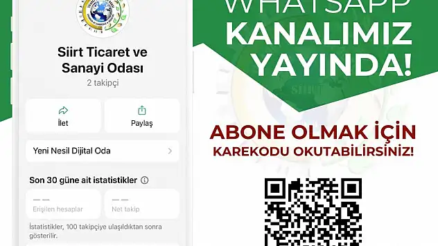 Siirt TSO WhatsApp Kanalı Açıldı!