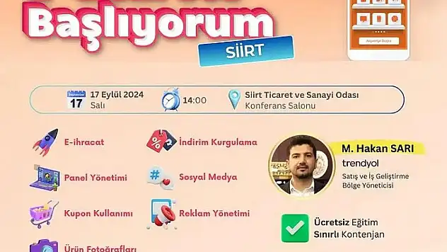 Siirt TSO'dan E-Ticaret Eğitimi Duyurusu