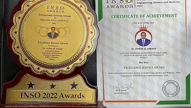 Siirt Üniversitesi Öğretim Üyesine 'Mükemmel Hizmet Ödülü' Verildi