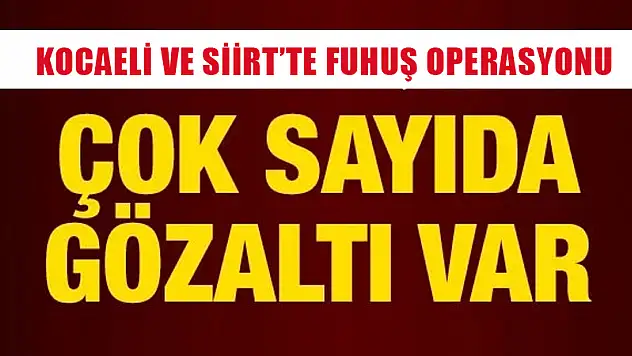 Siirt ve Kocaeli'de Dev Fuhuş Operasyonu