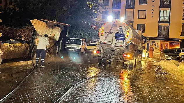 Siirt'te Cadde ve Sokaklar yıkanıyor