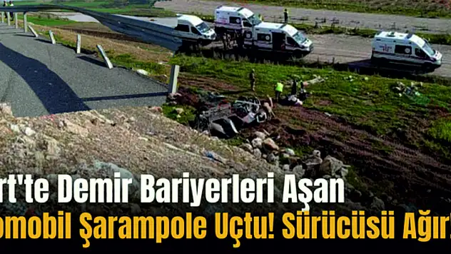 Siirt'te Demir Bariyerleri Aşan Otomobil Şarampole Uçtu!
