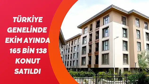 Siirt'te Ekim Ayında 407, Türkiye Genelinde İse 165 Bin 138 Konut Satıldı