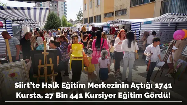 Siirt'te Halk Eğitim Merkezinin Açtığı 1741 Kursta, 27 Bin 441 Kursiyer Eğitim Gördü!