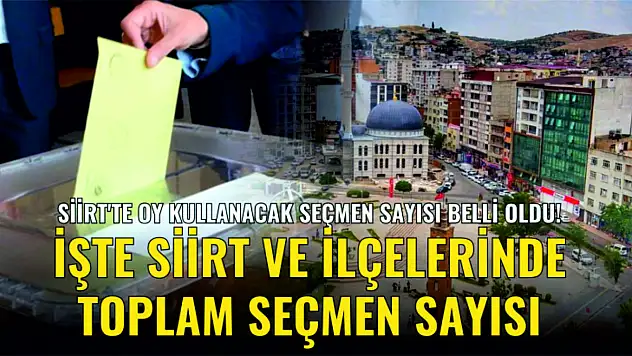 Siirt'te Oy Kullanacak Seçmen Sayısı Belli Oldu!