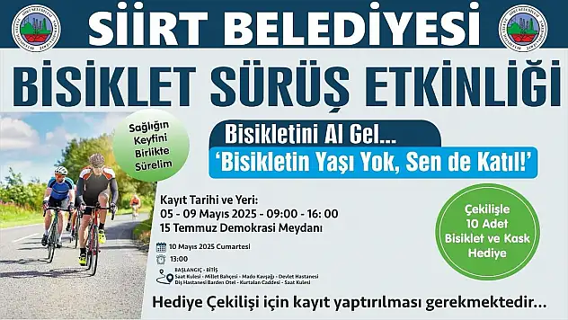 Siirt'te Pedallar Sağlık İçin Dönüyor