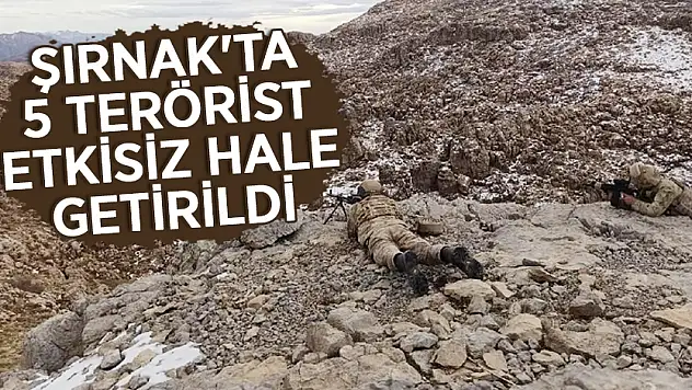 Şırnak'ta 5 Terörist Etkisiz Hale Getirildi