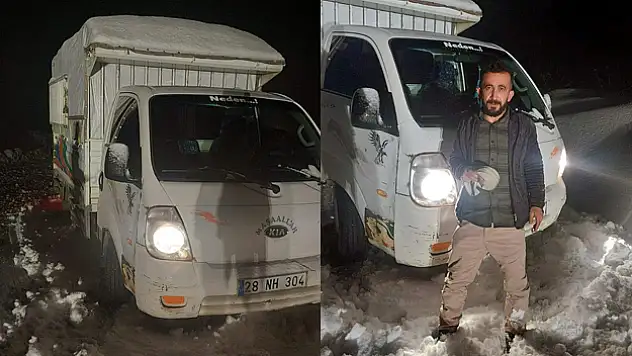 Şirvan İlçemizde Kar Yağışı Nedeniyle Yolda Mahsur Kalan Sürücü 3 Saatlik Çalışmanın Ardından Kurtarıldı