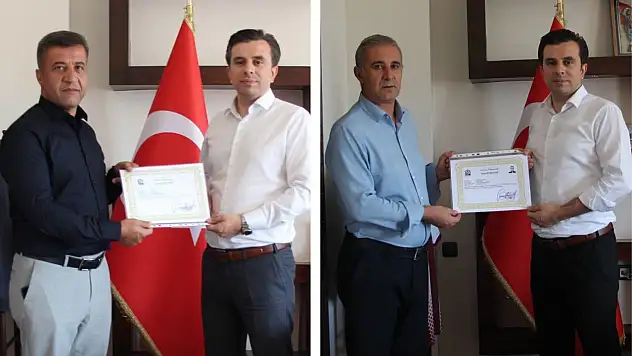 Tillo'da Görev Yeri Değişen İki Personele Başarı Belgesi