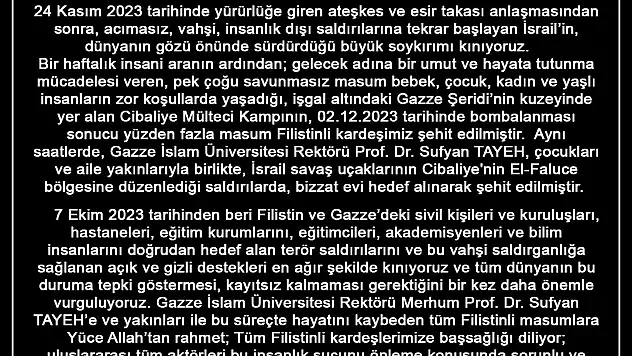 Üniversite Rektörlerinden Kınama Mesajı