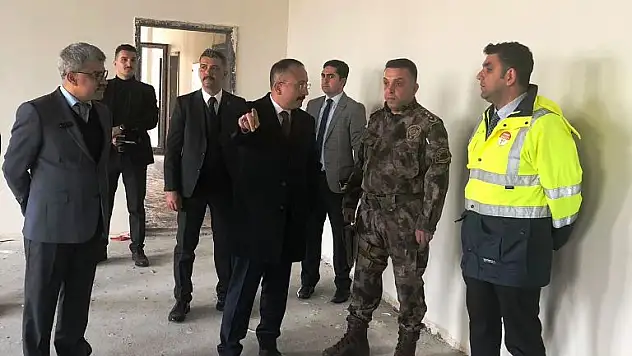 Vali Ali Fuat Atik, İl Emniyet Müdürlüğü Hizmet Binası İnşaatında İncelemelerde Bulundu