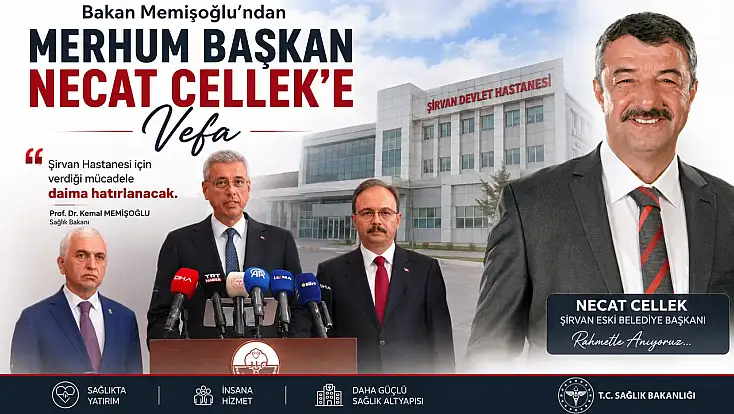 Bakan Memişoğlu'ndan Merhum Başkan Necat Cellek'e Vefa: 