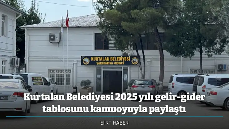 Kurtalan Belediyesi 2025 yılı gelir-gider tablosunu kamuoyuyla paylaştı