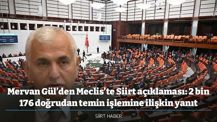 Mervan Gül’den Meclis’te Siirt açıklaması: 2 bin 176 doğrudan temin işlemine ilişkin yanıt