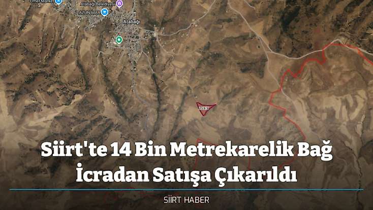 Siirt Baykan’da 14 Bin Metrekarelik Bağ İcradan Satışa Çıkarıldı