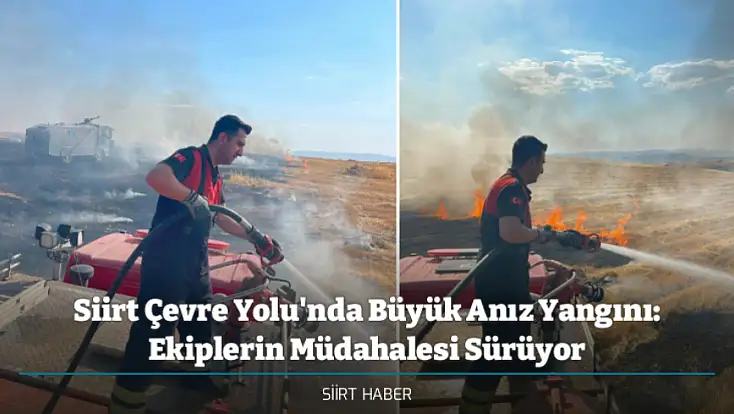 Siirt Çevre Yolu'nda Büyük Anız Yangını: Ekiplerin Müdahalesi Sürüyor