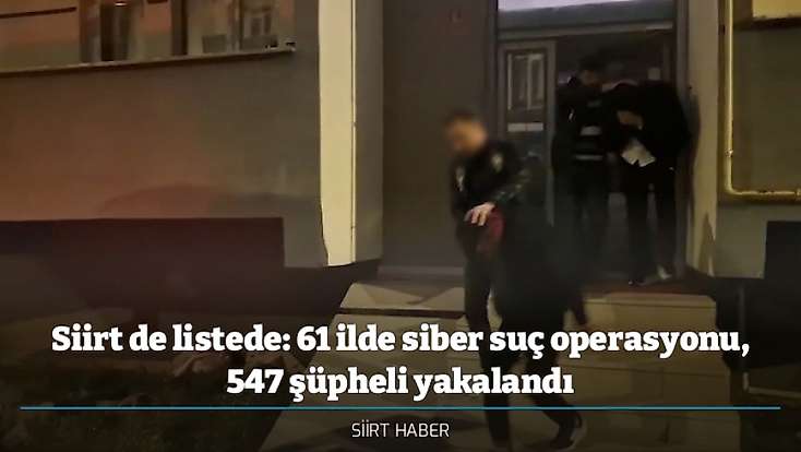 Siirt de listede: 61 ilde siber suç operasyonu, 547 şüpheli yakalandı