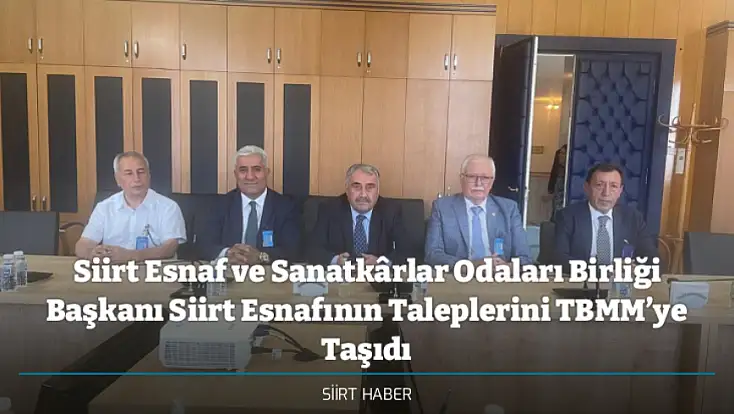 Siirt Esnaf ve Sanatkârlar Odaları Birliği Başkanı Hikmet Yılmaz, Siirt Esnafının Taleplerini TBMM’ye Taşıdı