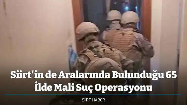 Siirt'in de Aralarında Bulunduğu 65 İlde Mali Suç Operasyonu