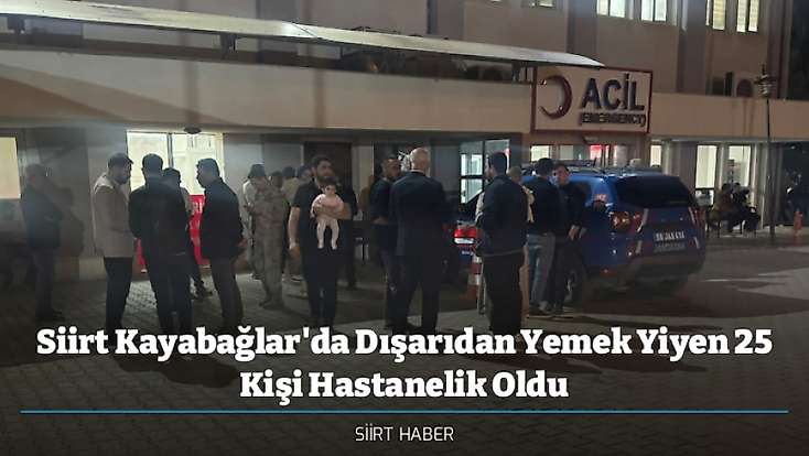 Siirt Kayabağlar'da Dışarıdan Yemek Yiyen 25 Kişi Hastanelik Oldu