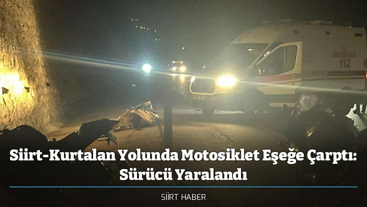 Siirt-Kurtalan Yolunda Motosiklet Eşeğe Çarptı: Sürücü Yaralandı