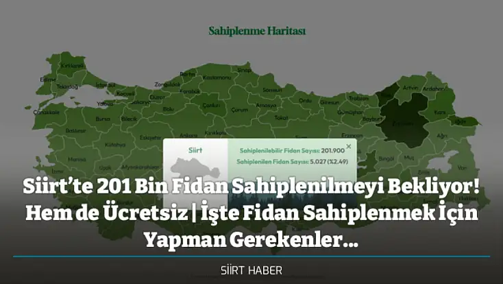 Siirt’te 201 Bin Fidan Sahiplenilmeyi Bekliyor! Hem de Ücretsiz | İşte Fidan Sahiplenmek İçin Yapman Gerekenler...
