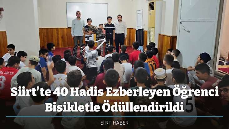 Siirt’te 40 Hadis Ezberleyen Öğrenci Bisikletle Ödüllendirildi
