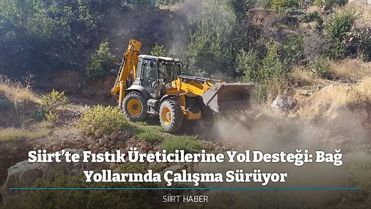 Siirt’te Fıstık Üreticilerine Yol Desteği: Bağ Yollarında Çalışma Sürüyor
