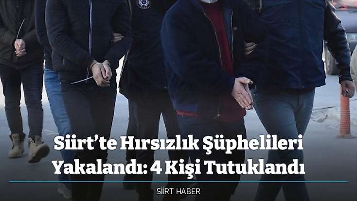 Siirt’te Hırsızlık Şüphelileri Yakalandı: 4 Kişi Tutuklandı