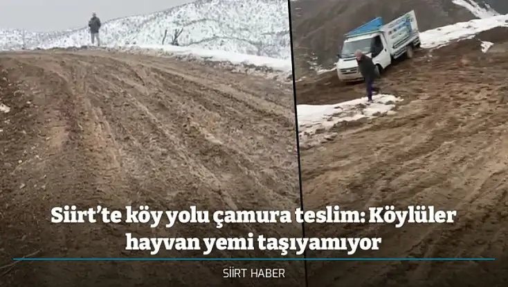 Siirt’te köy yolu çamura teslim: Köylüler hayvan yemi taşıyamıyor
